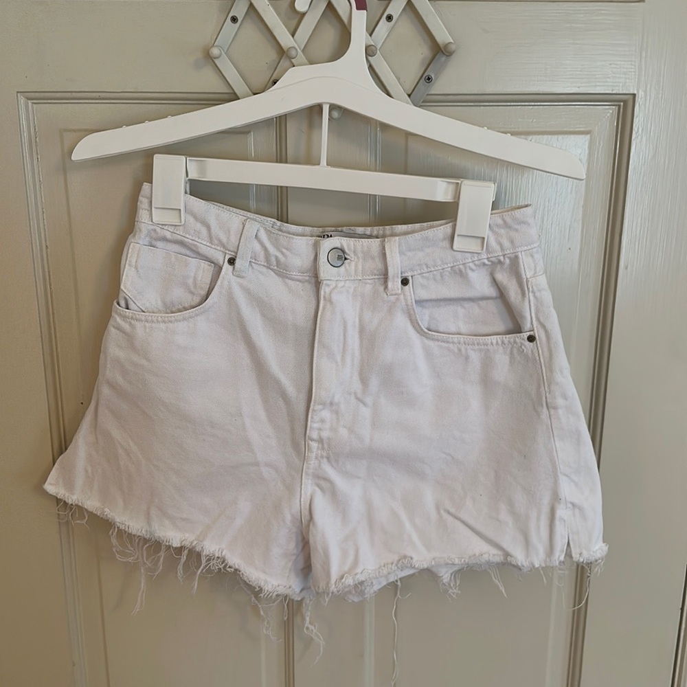 White Zara denim shorts